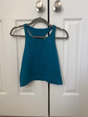 Lululemon Swiftly High Neck Crop Top- Hawaiian Blue